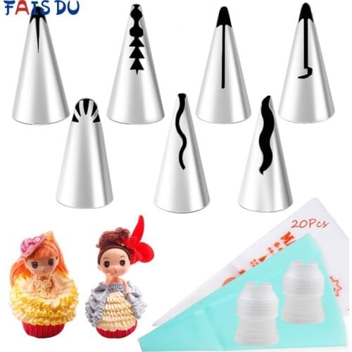 30pcs Silicone stainless steel Pastry Bag Tips sets Kitchen Cake Cream nozzles Decorating Tools Reusable Pastry Bags Nozzle Set