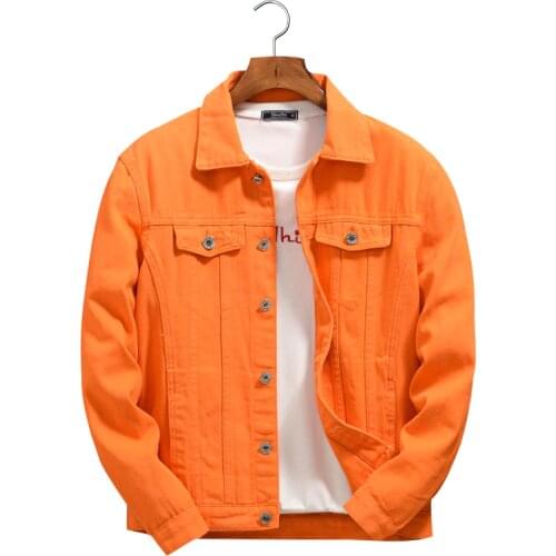 2020 new slim fit sexy mens jackets and jackets casual denim jacket jacket mens Veste jacket mens jeans jacket orange purple