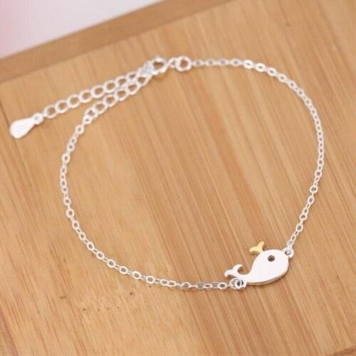 New Korean Style Female Temperament 925 Sterling Silver Jewelry Cute Little Whale Fish Exquisite Fashion Bracelets SB127