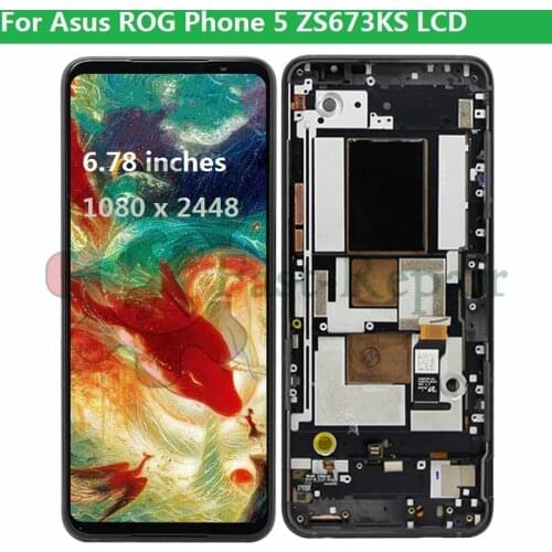 Original 6.78" For Asus ROG Phone 5 ZS673KS LCD Display Touch Screen Digitizer Assembly For Asus ZS673KS I005DA LCD Display