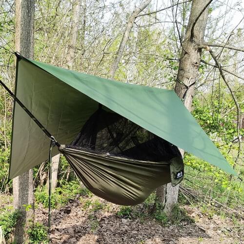 Outdoor Camping Anti-Mosquito Hammock Hanging-Bed Parachute Fabric Mosquito-Net Sleeping-Swing Hunting