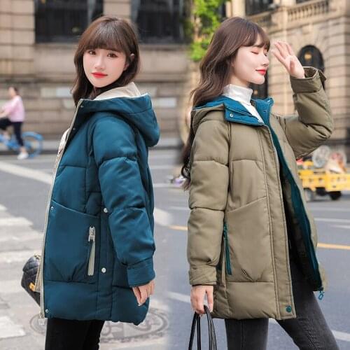 2021 Winter Women Parkas Coat Mid-long Thick Warm Mid-long padded Jacket Coat Winter Outwear Jacket parkas Plus size