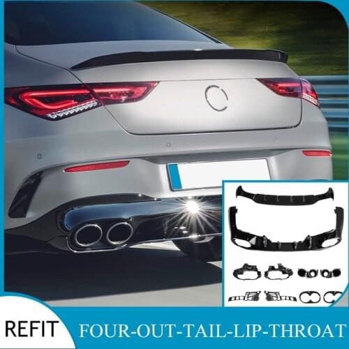 Fits to the modified CLA118 rear lip and titanium four out tail throat spoiler Mercedes kit upscale