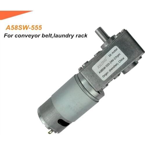 A58SW 555 dc gear motor,turbine worm motor for conveyor belt,laundry rack 12V/24V