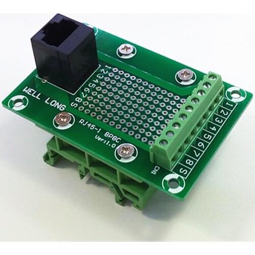 RJ45 8P8C Jack 1-Way Buss Breakout Board,Terminal Block, Connector