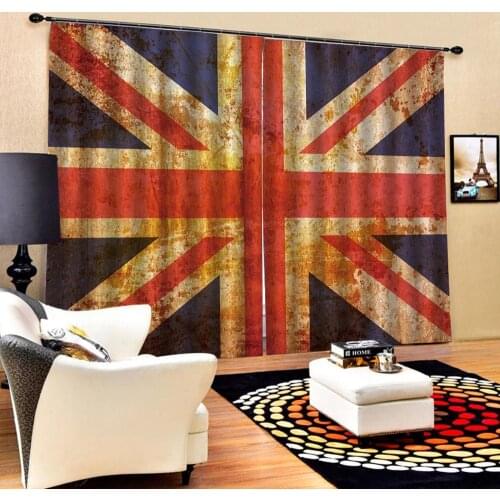 Luxury Blackout 3D Window Curtains For Living Room Bedroom uk flag curtains for bedroom Blackout curtain