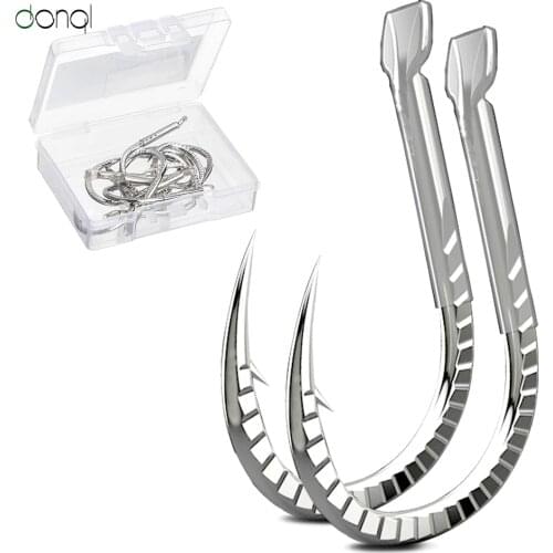 DONQL 10pcs/lot Fishing Hooks Single Barbed Circle Carp Fishhooks Titanium Alloy Silver Color Fishing Accessories Supplies