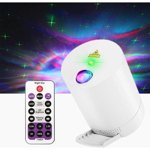 Star Projector Lamp Led Usb Remote Control Water Laser Stage Night Light Star Music Rotating Bluetooth Bedroom Bedside Lamp