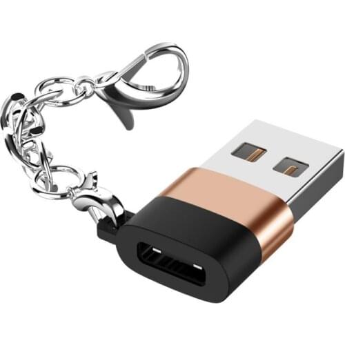 USB 3.0 Type-C Adapter Keychain Type C To Male USB 3.0 Converter Adapter Data Reversible HeadAnti-lost Keychain Adapter