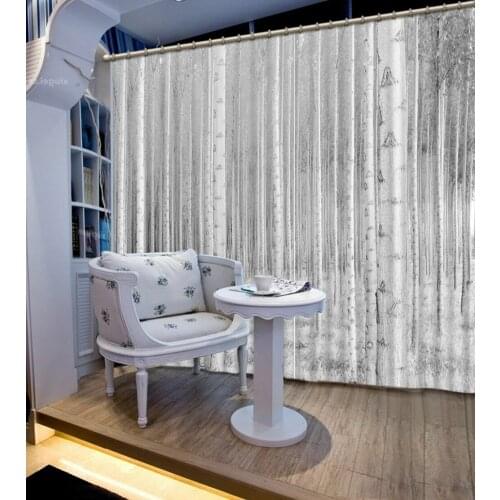 Tree curtains photo Blackout Window Drapes Luxury 3D Curtains For Living room Bed room Office Hotel Home white curtains