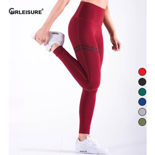 CHRLEISURE Patchwork Leggings Women High Waist Slim Gym Leggings Fitness Stretch Ankle-Length Pants Women Polyester Casual