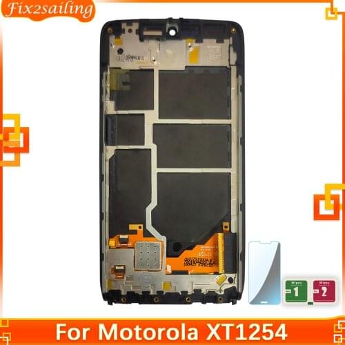 100%Tested Lcd For Motorola MOTO Droid Turbo XT1254 Touch Screen Replacement With Frame For Moto Maxx Screen XT1225 LCD Display