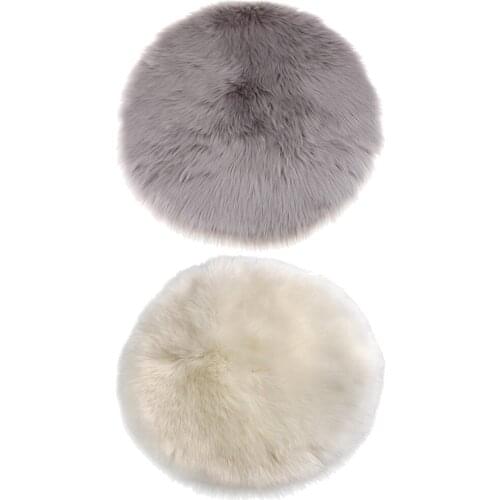 2PCS Faux Wool Area Rug Meditation Yoga Seat Cushion Floor Mat Kids Play Mat