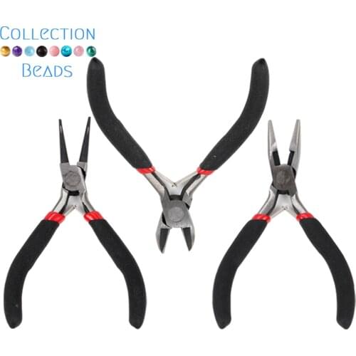 3 Pcs Stainless Steel Needle Nose Pliers Jewelry Making Hand Tool Black