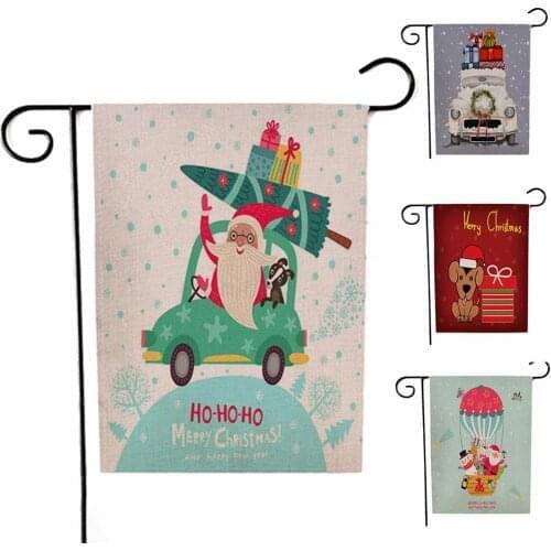 32cmx47cm Car Balloon Cartoon Print Flag Hanging Banner Christmas Garden Decor