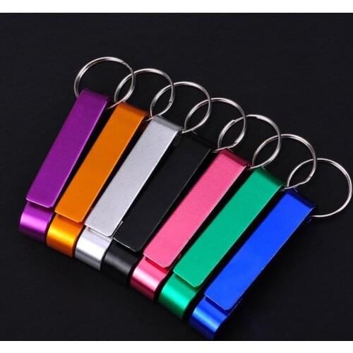 Aluminium 4 in 1 Portable Bottle Opener Key Ring Chain Keyring Keychain Metal Beer Bar Tool Kitchen Party Supplies Accessories