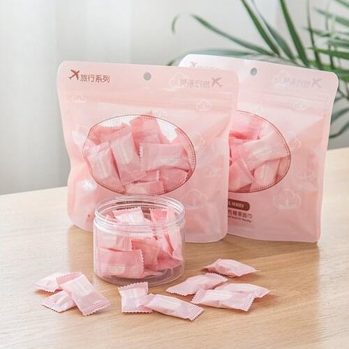 50pcs Mini Disposable Cotton Face Towels Skin Care Supplies Hot Travel Sports Outdoor Magic DIY Facial Disposable Cotton Tissues