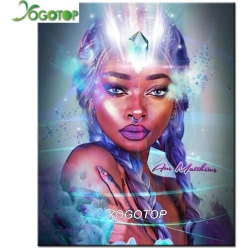 5D diamond mosaic,diy diamond painting African woman full square round drill,cross stitch diamond picture of rhinestones YY1193