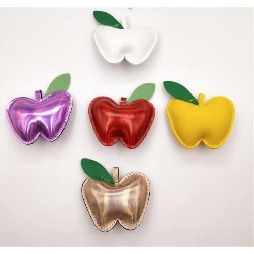 8Pcs/Lot 6cm Mixed Color PU Pendants Apple For Cellphone Charms/Keychain Making Bag Charms Diy Accessories