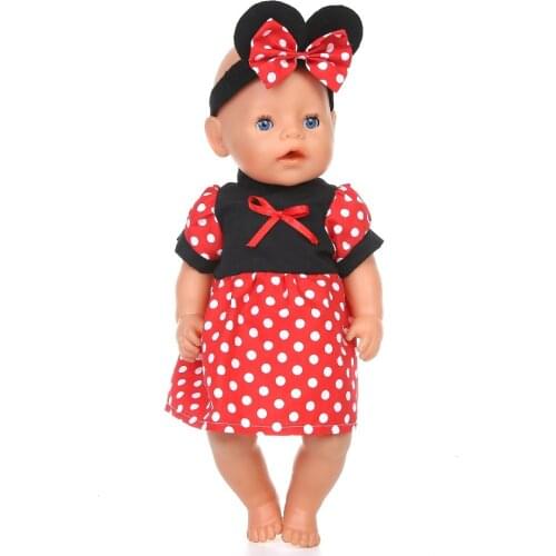 Baby New Born Doll Accessories 18 inch 43cm Girl Boy Doll Clothes Suit Skirt Flower Dress Suit For Baby Birthday Gift