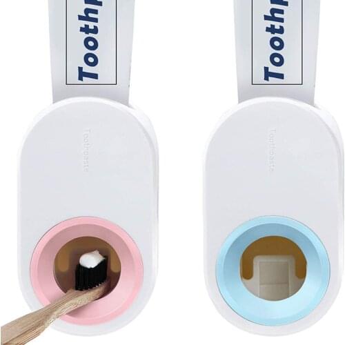 2 Pieces Automatic Toothpaste Dispenser Wall Mounted Toothpaste Dispenser Automatic Toothpaste Squeezer for Washroom Bathroom