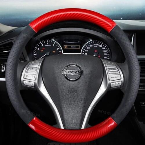 Car Steering-wheels Cover 37 38cm 15" for Nissan Juke Kicks Rogue Sport Qashqai X-Trail Murano Xterra Pathfinder Armada Quest