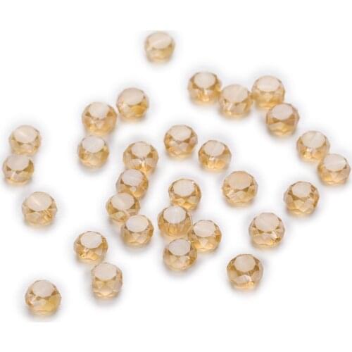 50 Piece Champagne AB Color Bread Cut Faceted Crystal Glass Spacer Beads Jewelry Findings 4-8mm