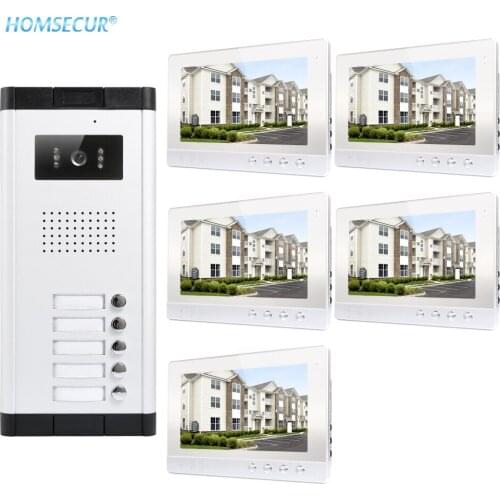 HOMSECUR 10.1" LCD Video&Audio Home Intercom with LCD Color Screen for Secure Home XM101-S + XC061-5