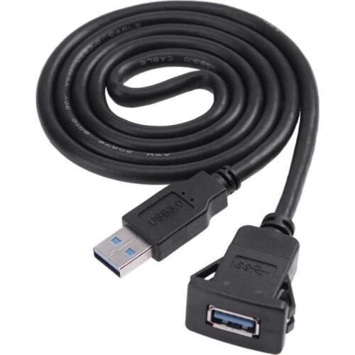 1m/3.3ft USB 3.0 Male to Female Extension Cable Auto Car Dashboard Flush Mount Extender Cord Wire Line