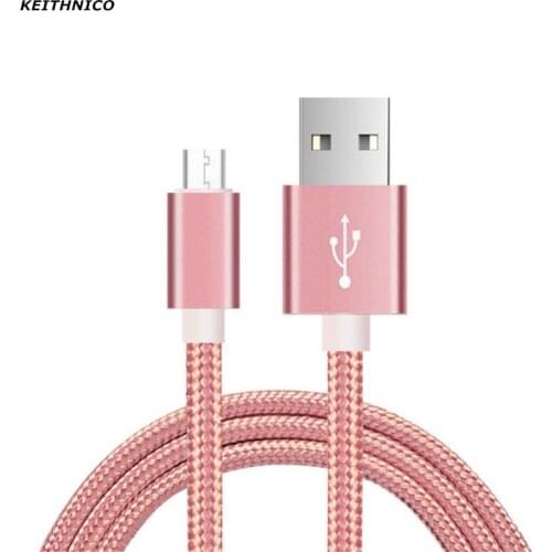 KEITHNICO 1PC Ultra Durable Nylon Braided Wire Metal Plug Data Sync Charging Data Micro USB Cable for Samsung Xiaomi Huawei HTC