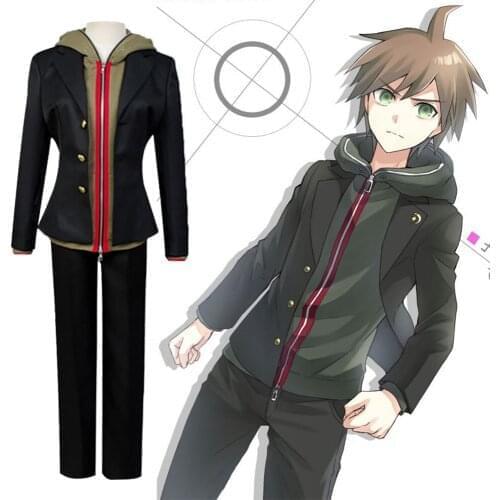 Danganronpa Cosplay Naegi Makoto Uniform Coat Hoody Pants Outfit Games Cosplay Costumes