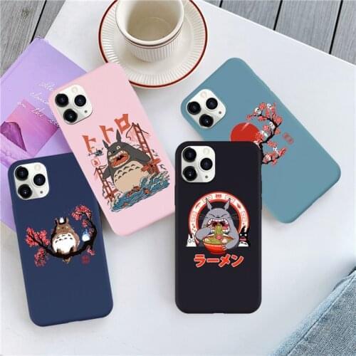 Cute Totoro Spirited Away Ghibli Miyazaki Anime No Face Soft Silcone Phone Case for IPhone 11 12 Pro 7 8 Plus 6 XS XR Max Coque