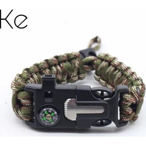 KE rope bracelet multi-function adjustment belt outdoor bracelet wilderness survival five in one adjustable size hand rope