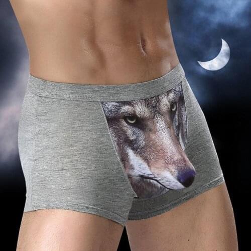 Creative Animal Wolf Eagle Head Mens U Convex Breathable Boxer Underwear new