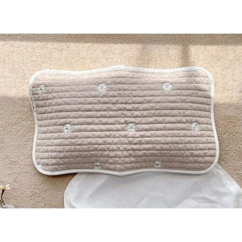 Infants Soft Cotton Pillow Cover Cute Embroidery Pillow Towel Baby Breathable Sleeping Pillow Towel