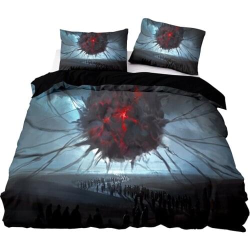 3D Doomsday Style Pattern Duvet Cover Set With Pillowcase, 260x220 Quilt Cover,140x200 Blanket Cover,King Size Bedding Set