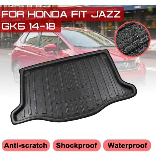 Floor Mats Car Rear Trunk Boot Mat Waterproof Carpet Anti Mud Tray Cargo Liner For Honda FIT JAZZ GK5 2014 2015 2016 2017 2018