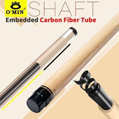 O‘MIN Billiard Pool Cue Carbon Maple Single Technology Shaft 3/8*8 Radial Pin 12.5mm Tip Embedded Carbon Fiber Tube For Black 8
