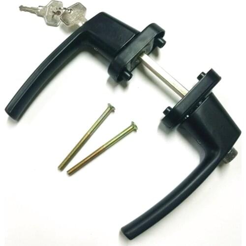 Plastic Steel Door double-sided Handle sliding push door handles 55-65MM with lock