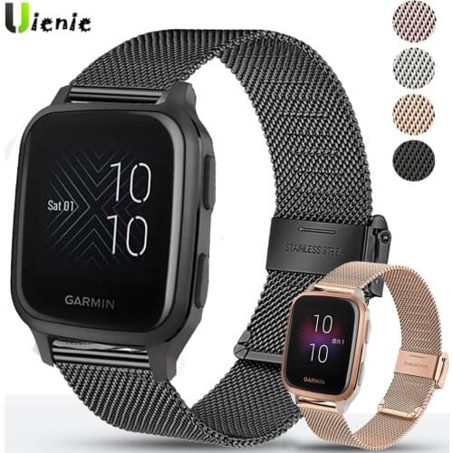 For Garmin Venu Sq Move 3 Forerunner 245 645 Music Band Quick Release Watch Milanese Stainless Steel Watchband 20mm Watch Strap