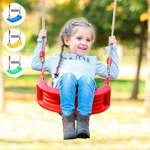 Garden Swing Seat Kids Hanging Seat Toy With Height Adjustable Ropes Indoor Outdoor Garden Rainbow Curved Chair Swing Chair