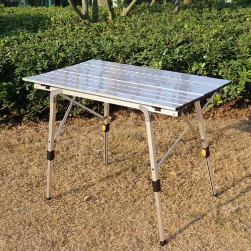 Camping Table Folding Aluminum Roll Up Top Collapsible Lightweight Portable Compact Camp Table Weatherproof