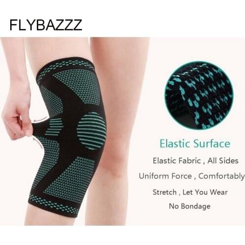 FLYBAZZZ Breathabe Outdoor Sports Knee Pads Support Patella Guards Gym Fitness Protector Silicone Antislip Shock For Men Women