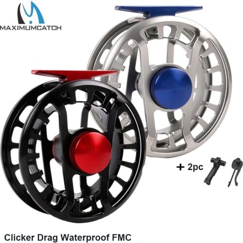 Maximumcatch FMC Waterproof Super Light Fly Fishing Reel Clicker Drag 2-6wt CNC Machine Cut 6061-T6 Aluminum Fly Reel