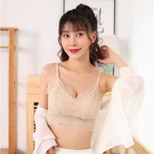Women Lingerie Soft Bra Seamless Underwear Intimates Lace Floral Bralette Push Up Comfortable Wire Free Tops Solid Color