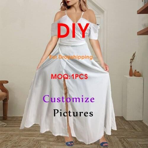 WHEREISART Customize Womens Off Shoulder Ruffles Elegant Luxury Summer Holiday Party Boho Maxi Lady Size 4XL Dress Dropship