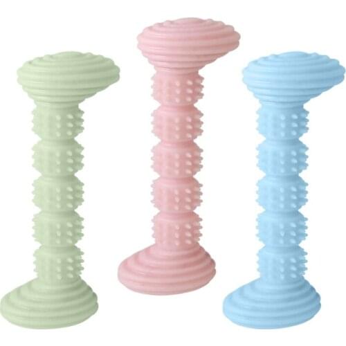 Dog Chew Toy Bone Shaped Bite-Resistant for Small Medium Dogs Pet Molar Stick Non-toxic Safe TPR Teeth Cleaning 3 Colors