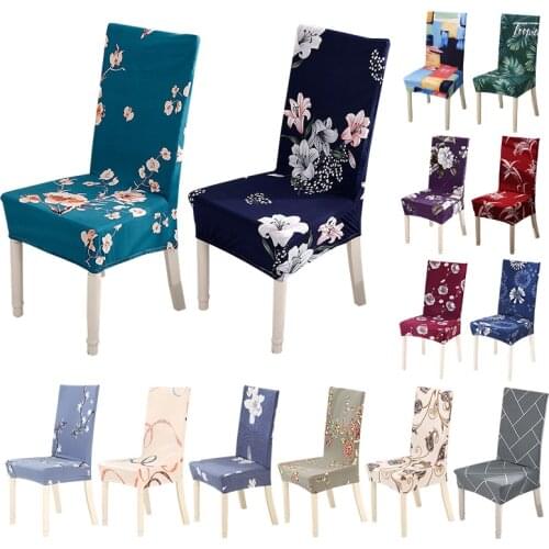 1/2/4/6pcs Flower Printed Chair Cover Spandex Elastic Dining Chair Slipcover Protector Dust-proof For Wedding Banquet Party