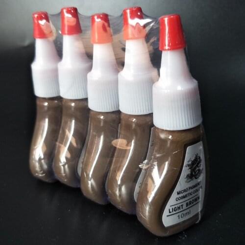 1Pcs 10ml Permanent Makeup Micropigment Tattoo Ink Set Pigment for Eyebrow Eyeliner Art Light Coffee RED Pink Black Colors