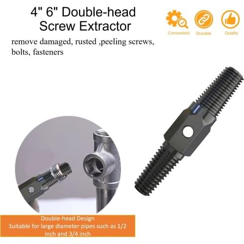 1pcs Faucet Broken 4'' 6'' Double Head Screw Extractor Dual Use Water Pipe Stripped Multi-function Damaged Screw Remover
